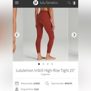 Lululemon Instills- Cayenne